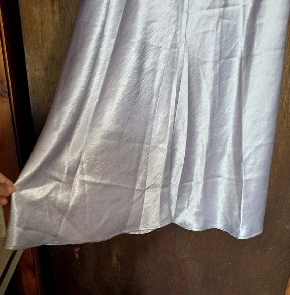 Double Zero Elegant Lavender Satin Skirt - Picture 2 of 7